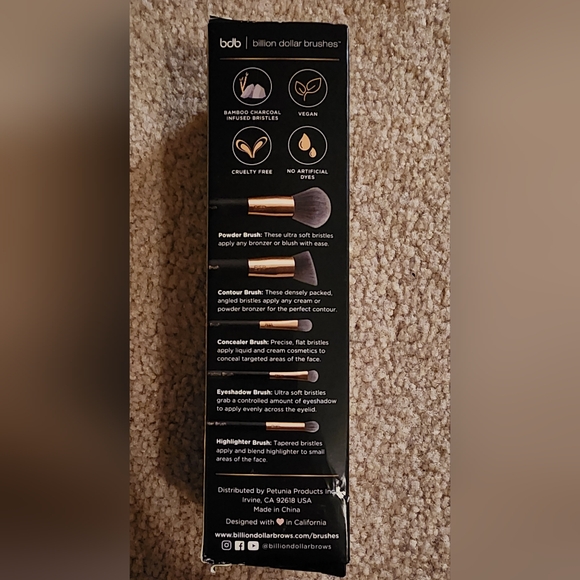 Billion Dollar Beauty 5 pc Charcoal Brush set - Picture 2 of 4